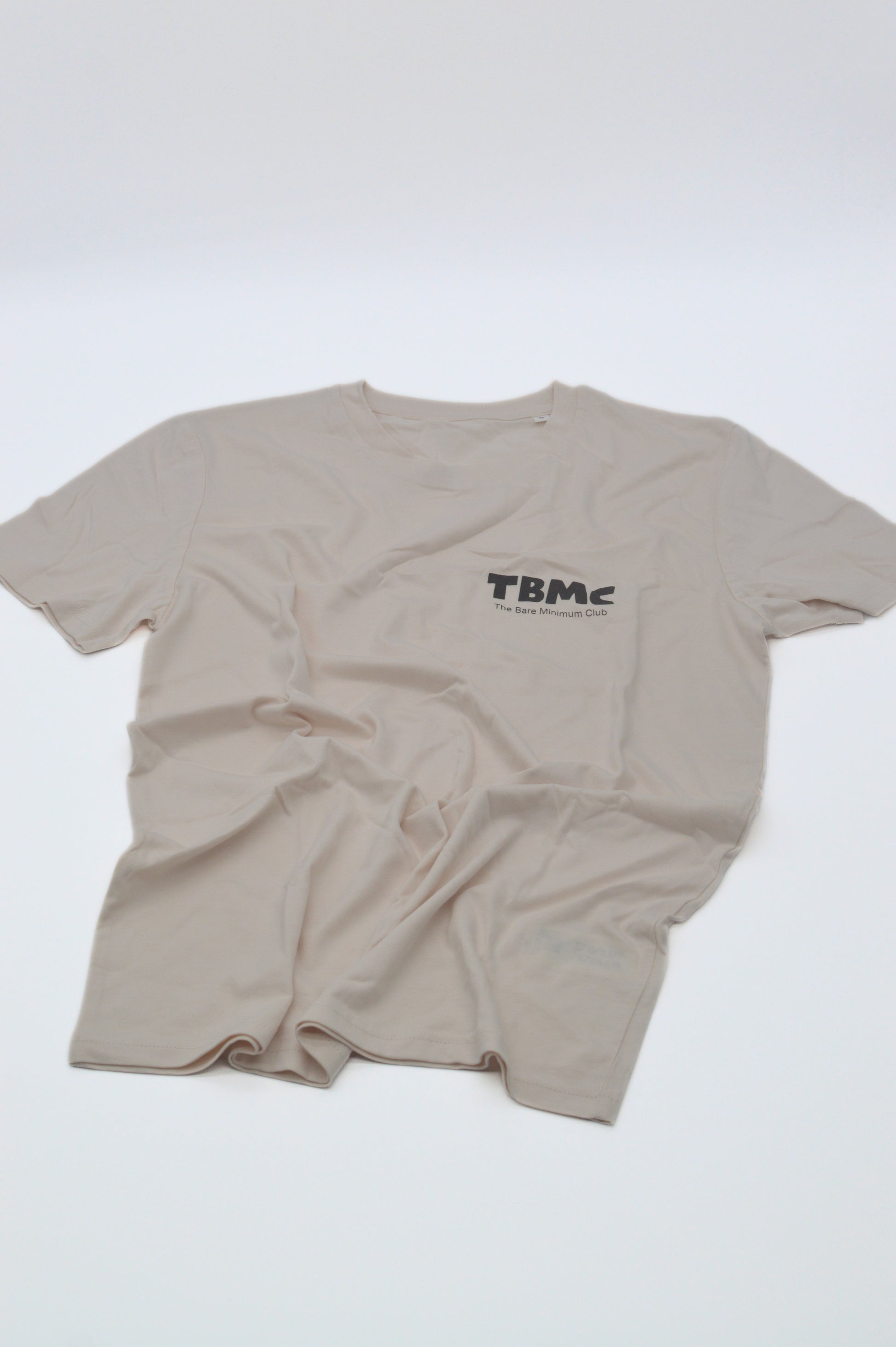 Vintage white t-shirt with TBMC logo, front view